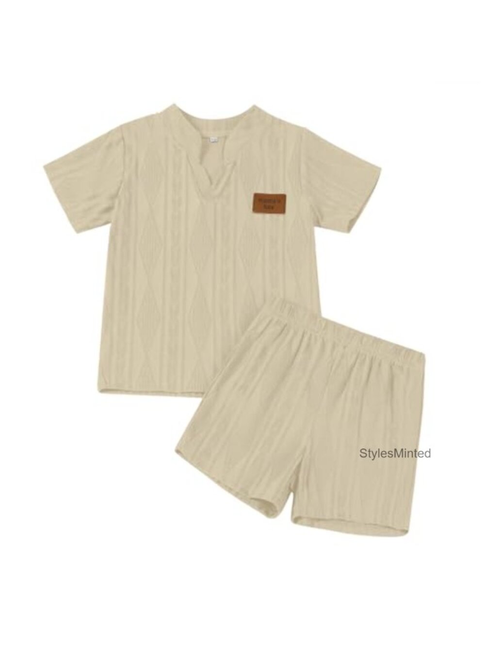 Toddler Boy Henley Tee and Shorts Set Short Sleeve Summer Outfit